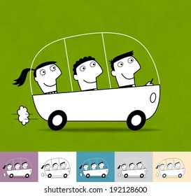 Business Travel. Business illustration (EPS 10). Animation friendly: the elements (legs, arms, heads etc) are in the separate layers. 
