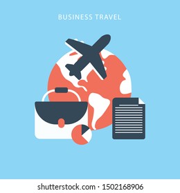 Business travel tips vector header template. Web banner or hero image of business travel