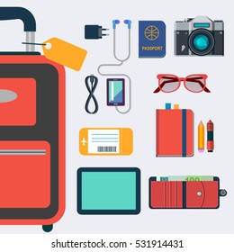 business travel vector flat background 