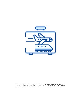Business traveling line icon concept. Business traveling flat  vector symbol, sign, outline illustration.