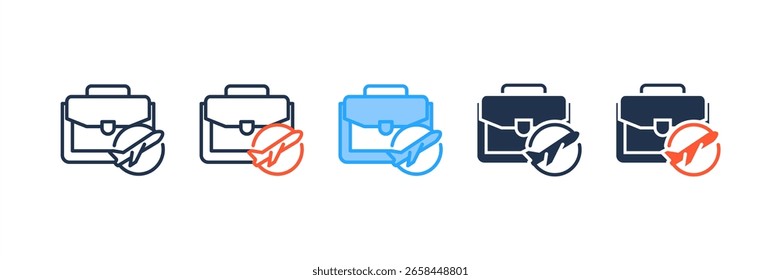 Business Traveller icon set multiple style collection