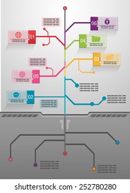 Ilustración vectorial de gráficos de información de árbol de negocio