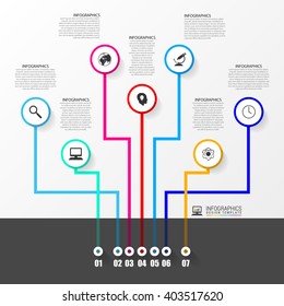 Business tree timeline infographics. Vector illustration