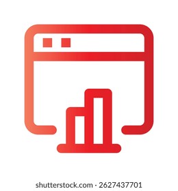 Análisis de tendencias de negocio con icono de degradado de estilo