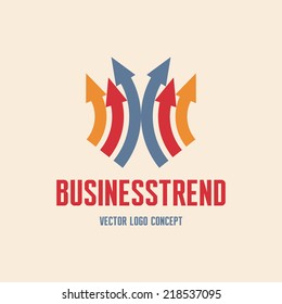 Business Trend vector logo template concept illustration. Abstract arrows sign. Economic finance symbol. Design element.