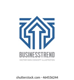 Business trend - vector logo template concept illustration. Abstract lines and arrow sign. Design element. 