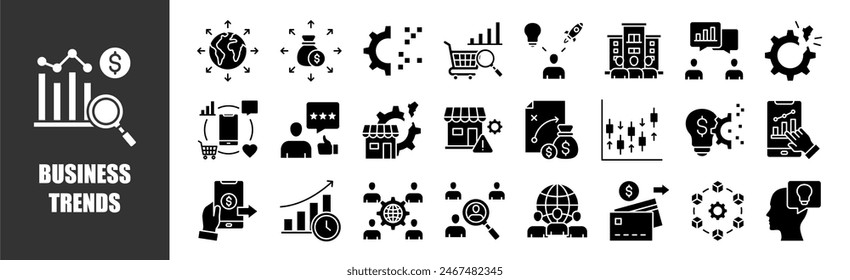 Business Trends icon set for design elements	