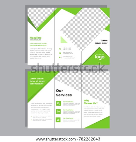business tri fold brochure design green stock vector royalty free folding flyer templates