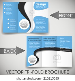 Business tri fold flyer template, corporate brochure or cover design/can be use for publishing, print and working presentation with place for your content.