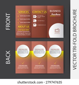 Business tri fold flyer template, corporate brochure or cover design/can be use for publishing, print and working presentation with place for your content