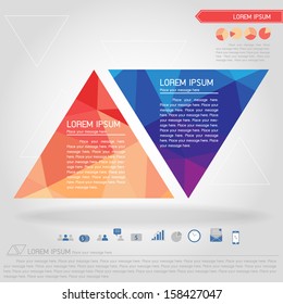 business triangle banner and business icon vector