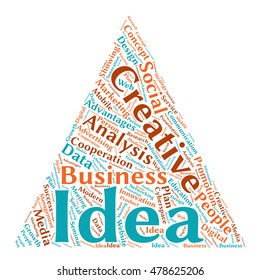 Business triangle. Creative idea. Vector word cloud.