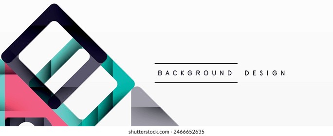 Business triangle and squares vector abstract background. Vector Illustration For Wallpaper, Banner, Background, Card, Book Illustration, landing page