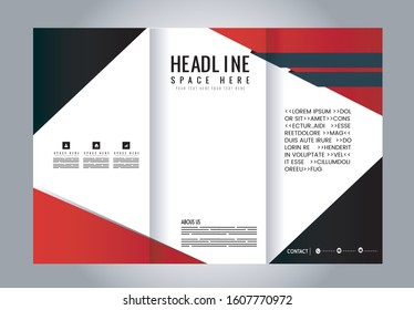 Business Tri-fold Brochure, Catalog Vector Design
