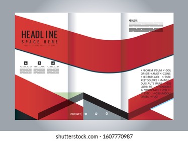 Business Tri-fold Brochure, Catalog Vector Design
