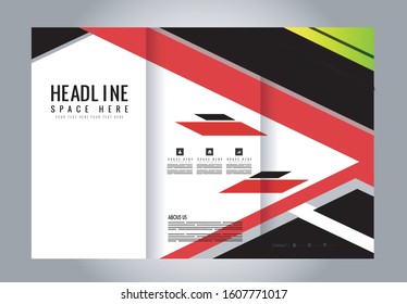 Business Tri-fold Brochure, Catalog Vector Design
