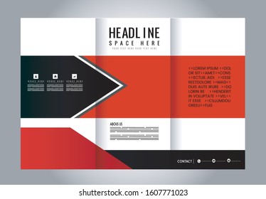 Business Tri-fold Brochure, Catalog Vector Design
