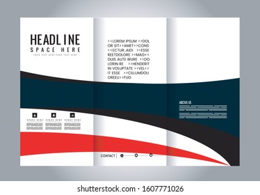 Business Tri-fold Brochure, Catalog Vector Design
