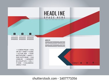 Business Tri-fold Brochure, Catalog Vector Design
