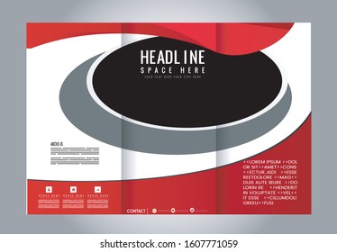 Business Tri-fold Brochure, Catalog Vector Design
