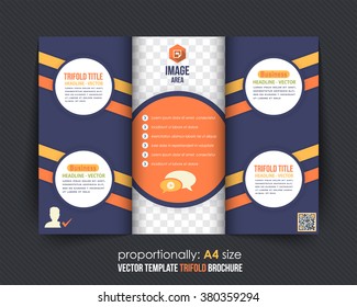 Business Tri-fold Brochure, Catalog Vector Design