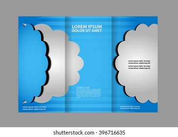 Business Tri-fold Brochure, Catalog Vector Design
