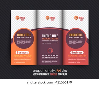 Business Tri-fold Brochure, Colorful Catalog Vector Design