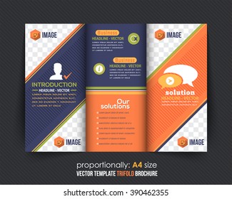 Business Tri-fold Brochure, Corporate Leaflet, Cover Design. Catalog Vector Design