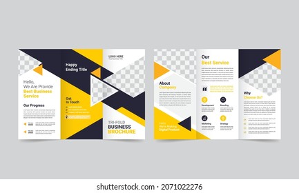 Business Tri-fold Brochure design. abstract business brochure template.