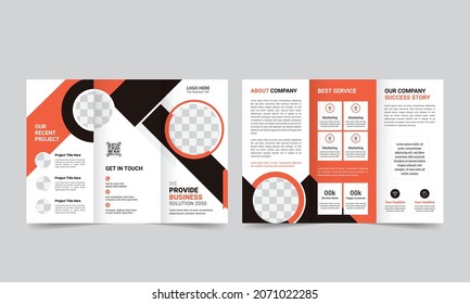 Business Tri-fold Brochure design. abstract business brochure template.