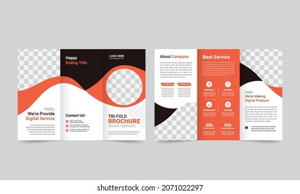 Business Tri-fold Brochure design. abstract business brochure template.