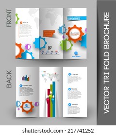 Business Tri-fold Brochure Design Element, Vector Illustartion.