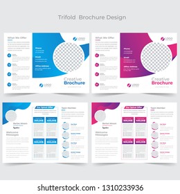 business trifold brochure design template - Vector