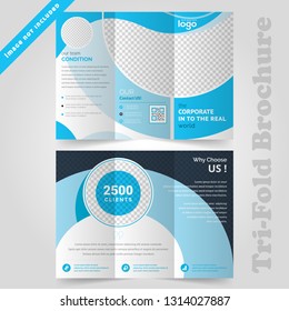 Business Tri-fold Brochure design  template . Easily Editable vector.