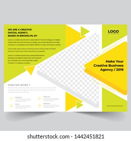 business trifold brochure design template 