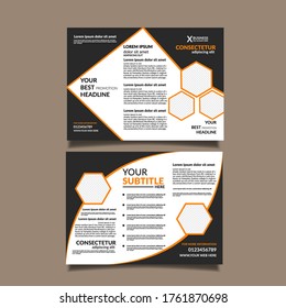 Business Tri-fold Brochure Design Template with vector	