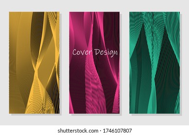 Business Tri-fold Brochure. Minimal geometric pattern gradients. Abstract presentation templates.