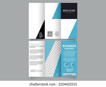 Business trifold brochure. Presentation, graph. Flyer for printing. Vector template.