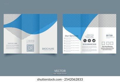 Business trifold brochure template. Creative concept folded flyer or bifold brochure with graphic elements