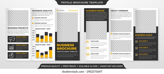 business trifold brochure template design with minimalist style and clean layout use for business profile and product publication
