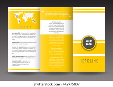 Business trifold brochure template design. Stock vector.