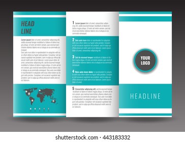 Business trifold brochure template design. Stock vector.