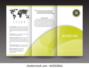 Business trifold brochure template design. Stock vector.