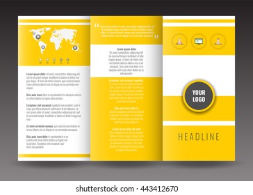 Business trifold brochure template design. Stock vector.