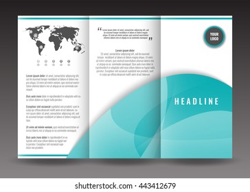 Business trifold brochure template design. Stock vector.