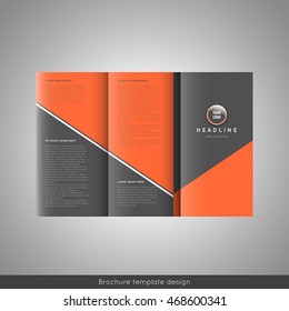 Business trifold brochure template design. Stock vector.