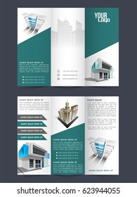 Business Tri-Fold Brochure, Template design with front and back page presentation.