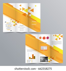 Business Tri-Fold Brochure, Template design with front and back page presentation.