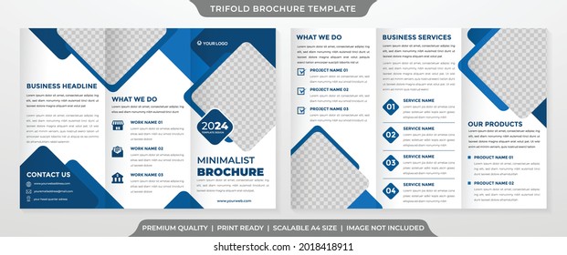 business trifold brochure template layout with clean style use for business promotion ads