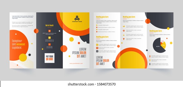 Business Tri-Fold Brochure, Template or Leaflet Design in Front and Back Page View.